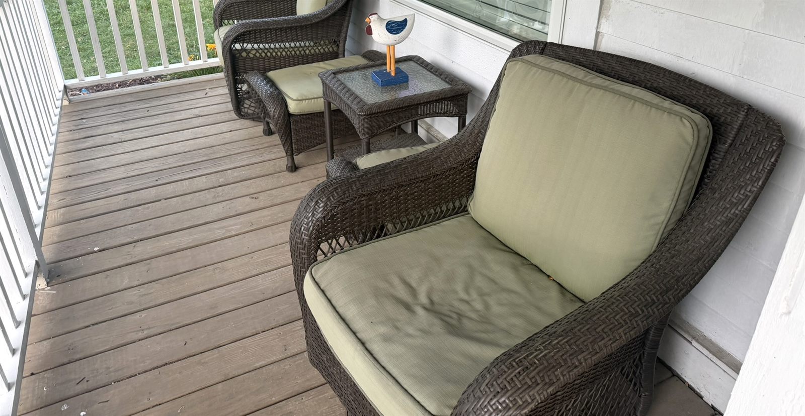 Covered front porch at 826 E Center Street — coffee out here in the morning