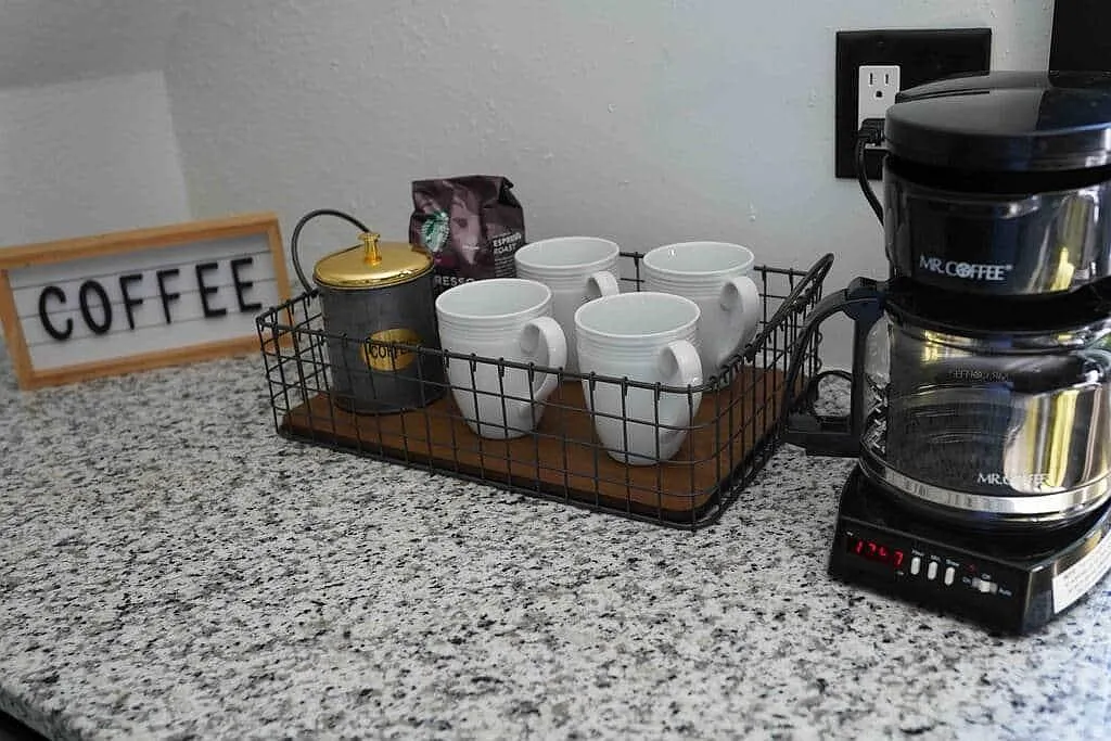 Coffee station in Rose's Loft